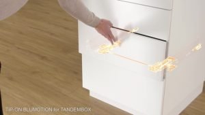 Blumotion Tandembox with Tip-On mechanism for cabinets